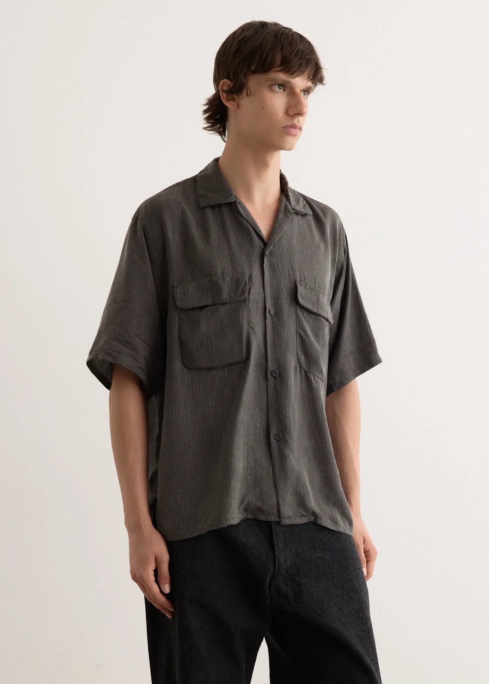 Open Collared Short Sleeve Shirt