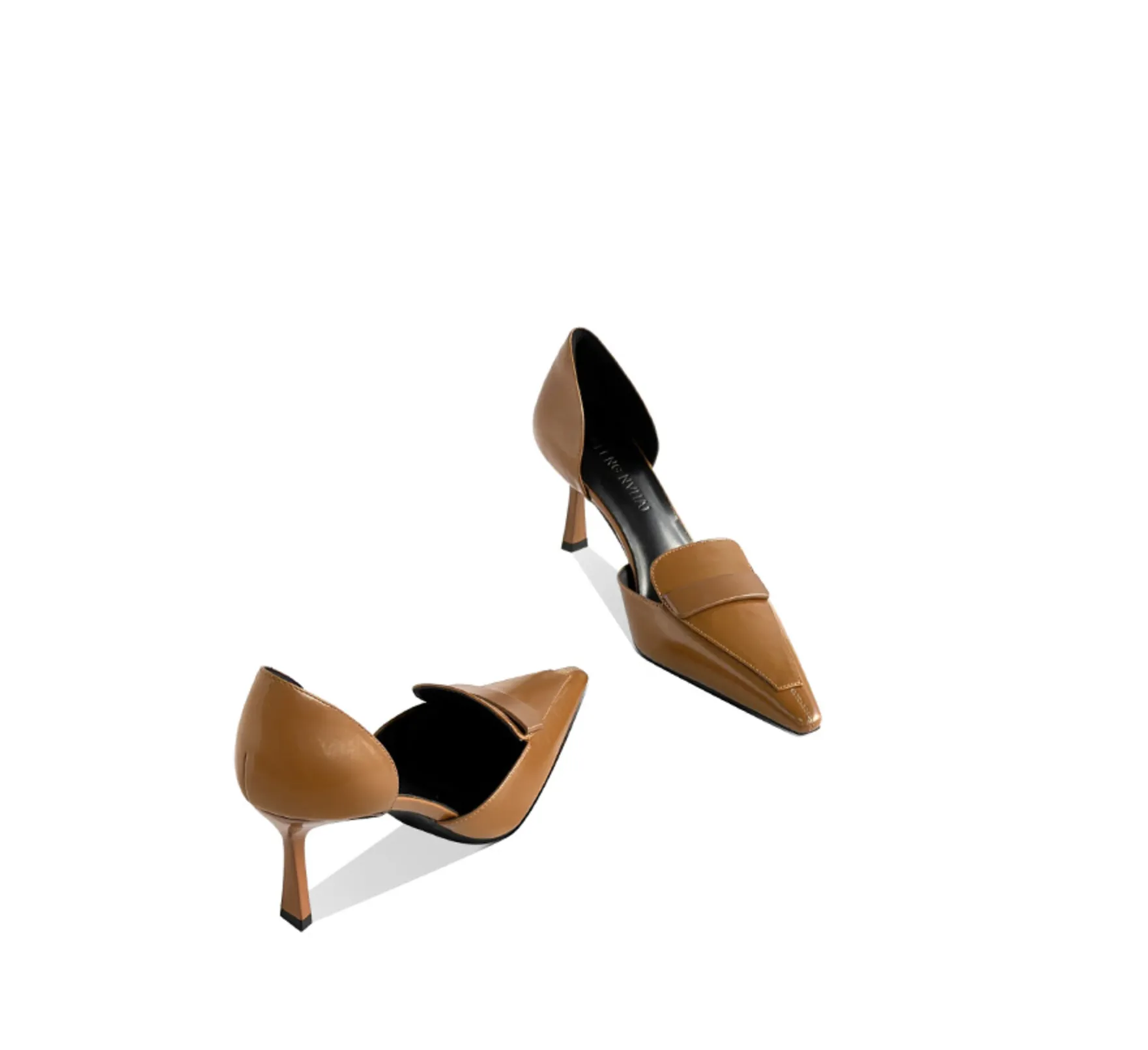 Pointed-Toe Patent Leather Loafer Pumps – SIENNA