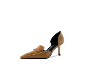 Pointed-Toe Patent Leather Loafer Pumps – SIENNA