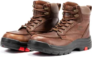 ROCKROOSTER Waterproof Work Boots for Men, 6 Inch Steel Toe Wide Comfortable Electrical Hazard Moc Toe Work Boot(AK372)