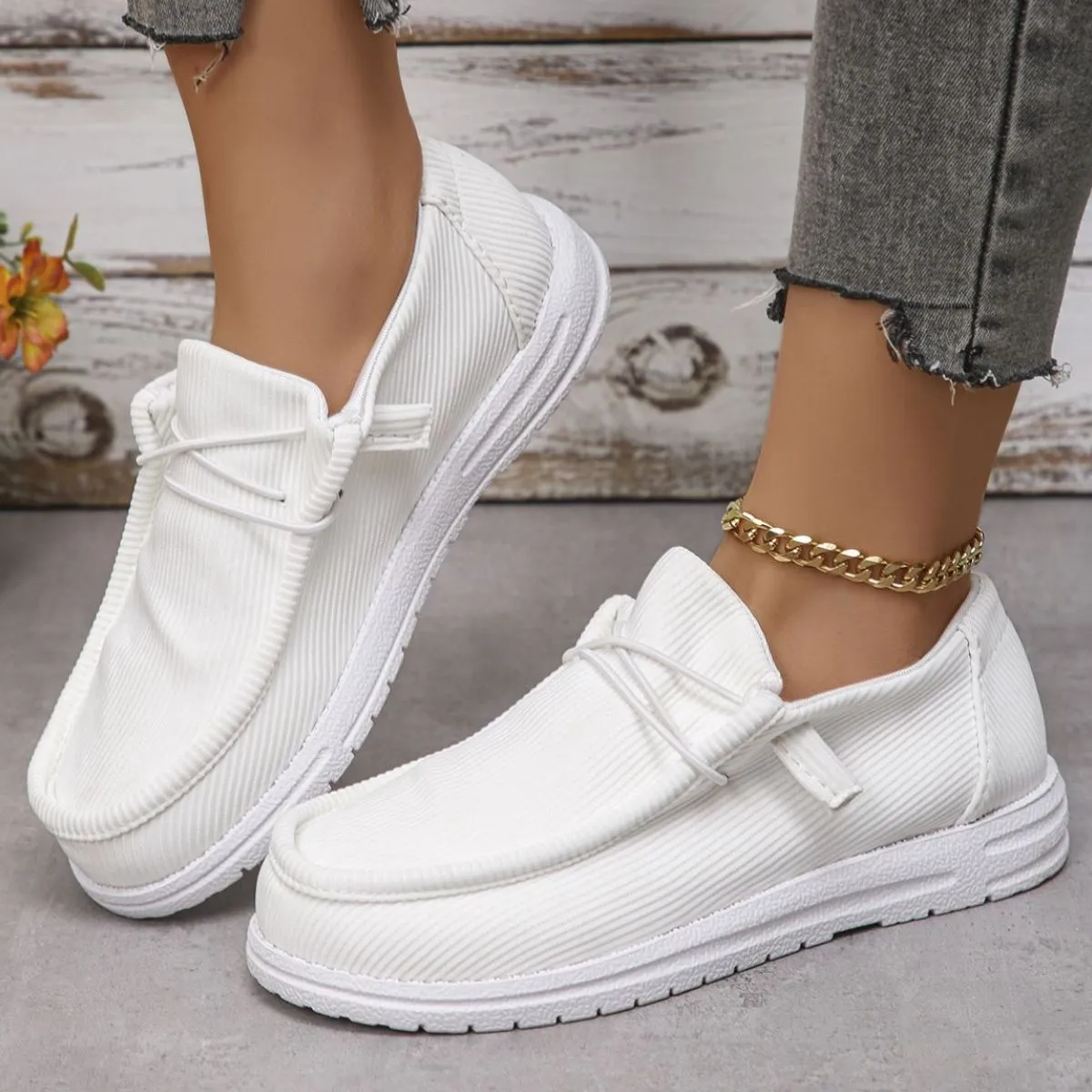 Round Toe Canvas Sneakers (multiple color options)
