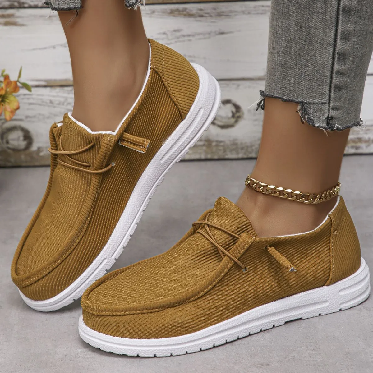 Round Toe Canvas Sneakers (multiple color options)