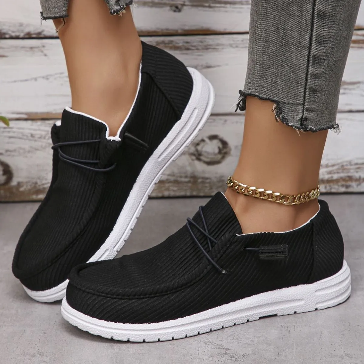 Round Toe Canvas Sneakers (multiple color options)