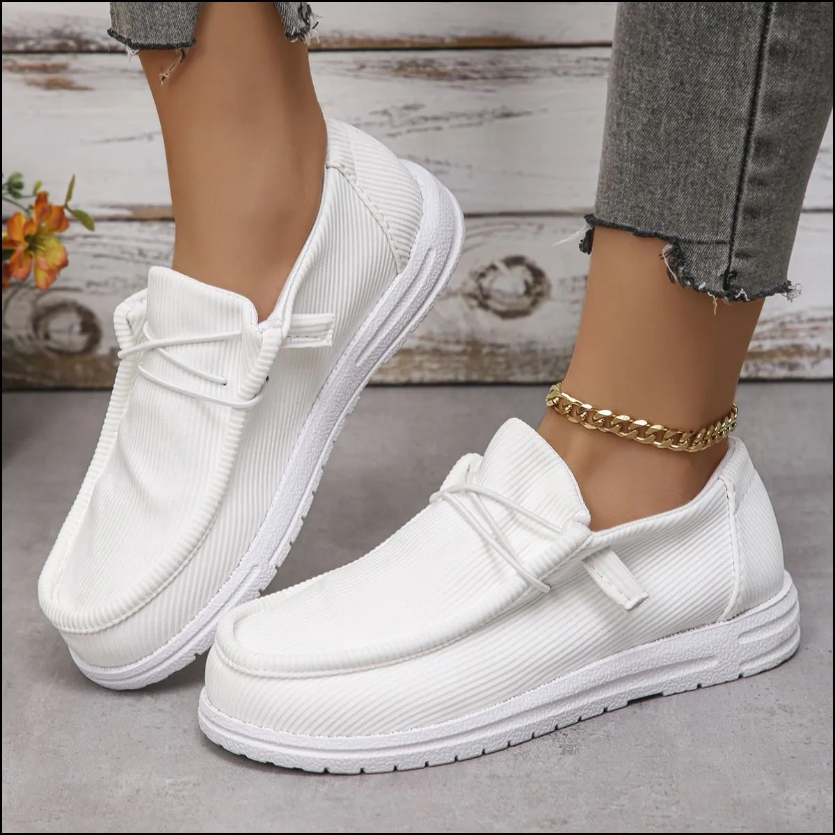 Round Toe Canvas Sneakers (multiple color options)