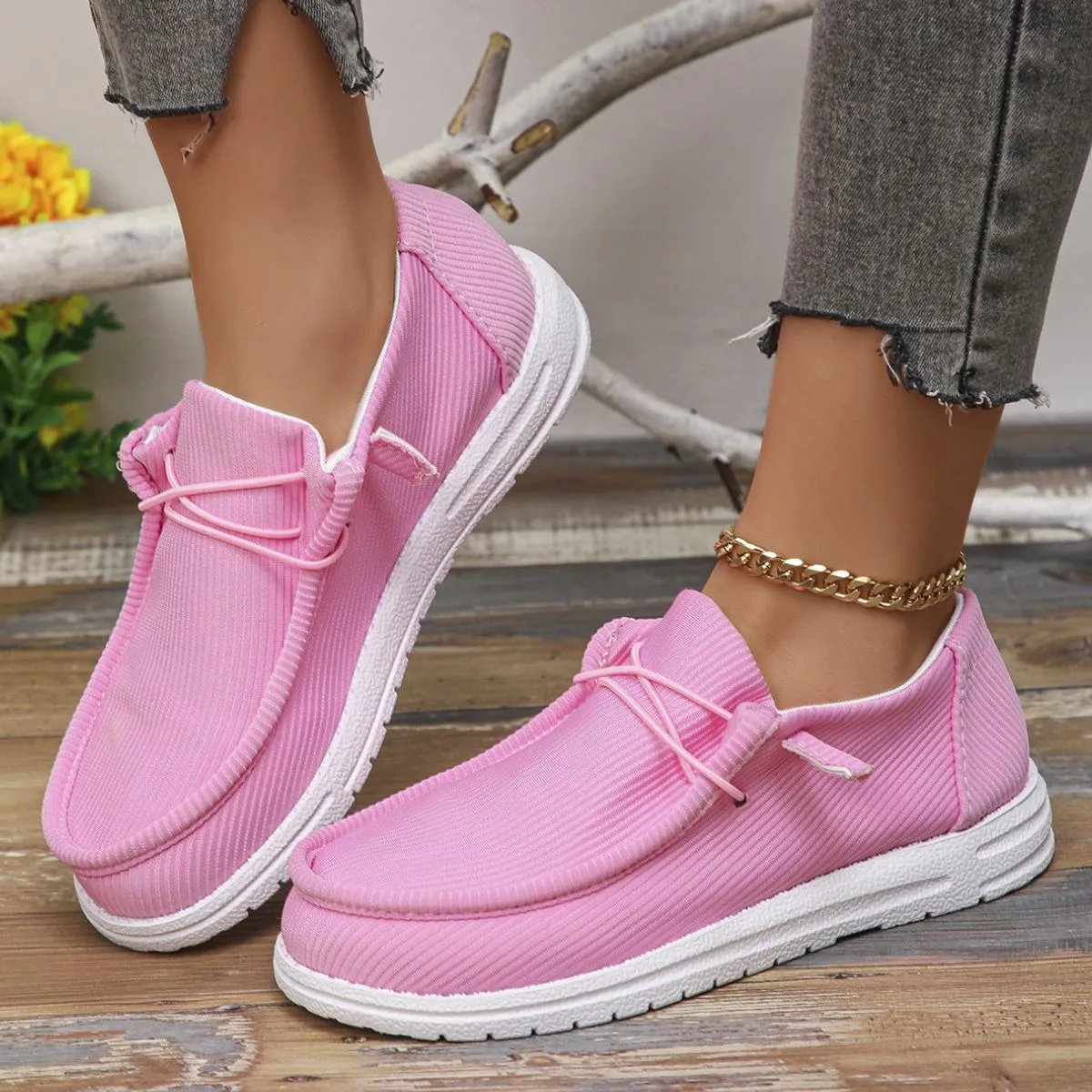 Round Toe Canvas Sneakers (multiple color options)
