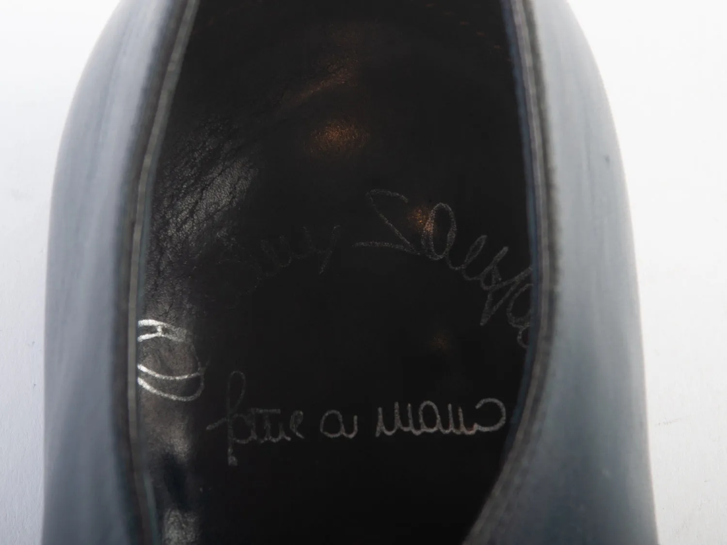 Santoni Handmade Blue Cap Toe Oxfords