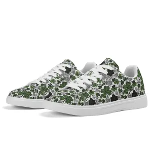 Scribbled Clover Adult Lightweight Brand Low Top Leather Shoes
