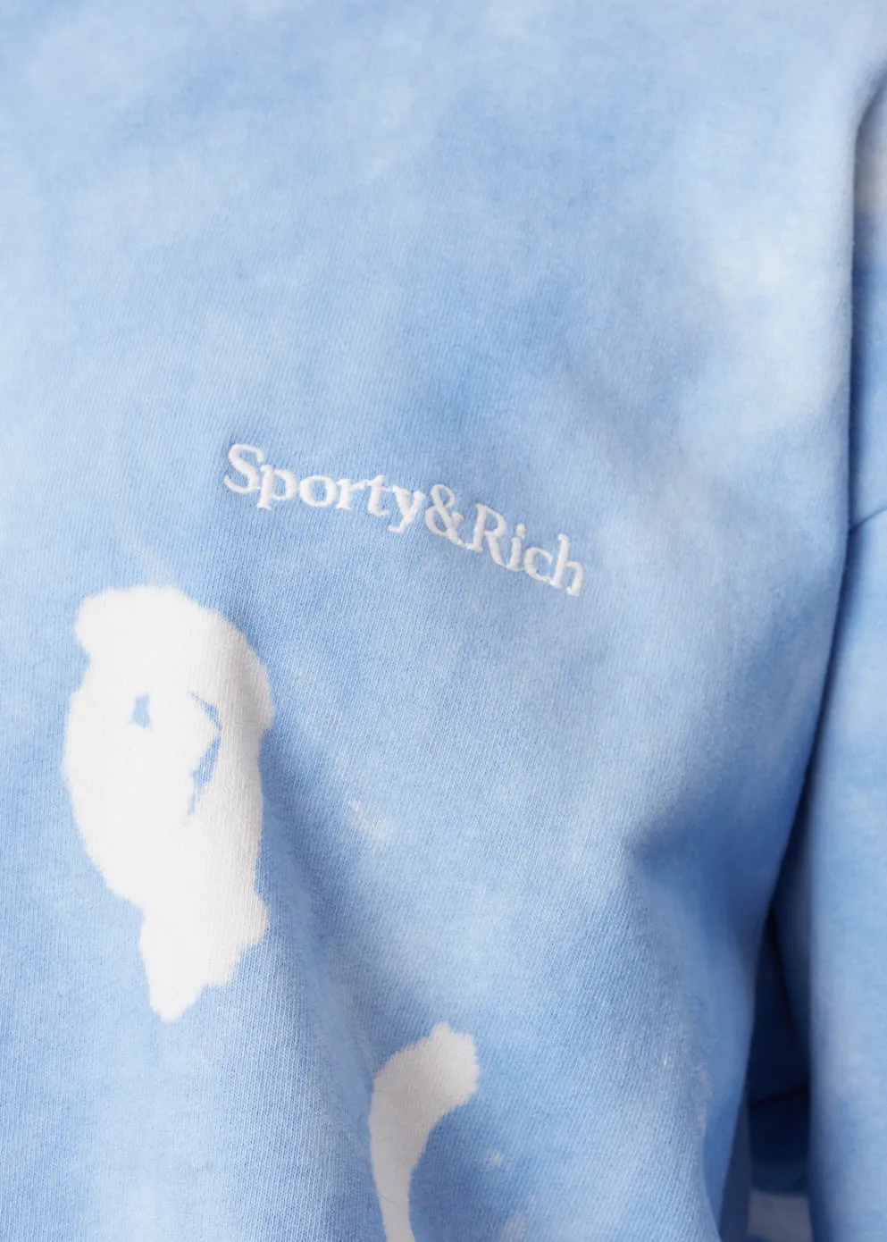Serif Logo Embroidered Tie Dye Crewneck