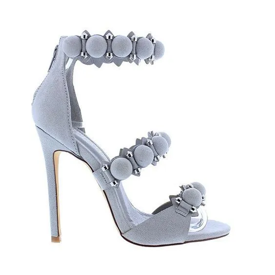 Simple Style Rivets Straps Open Toe Stiletto High Heel Sandals
