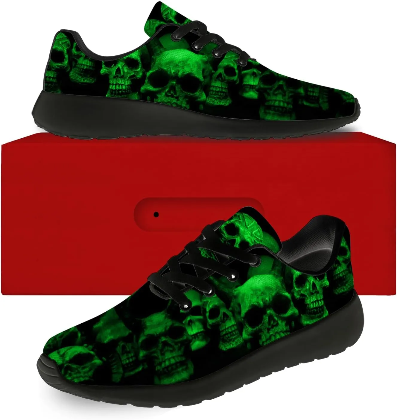 Skull Shoes for Men Women Lightweight Comfort Running Tennis Walking Sneakers Gifts for Him Her