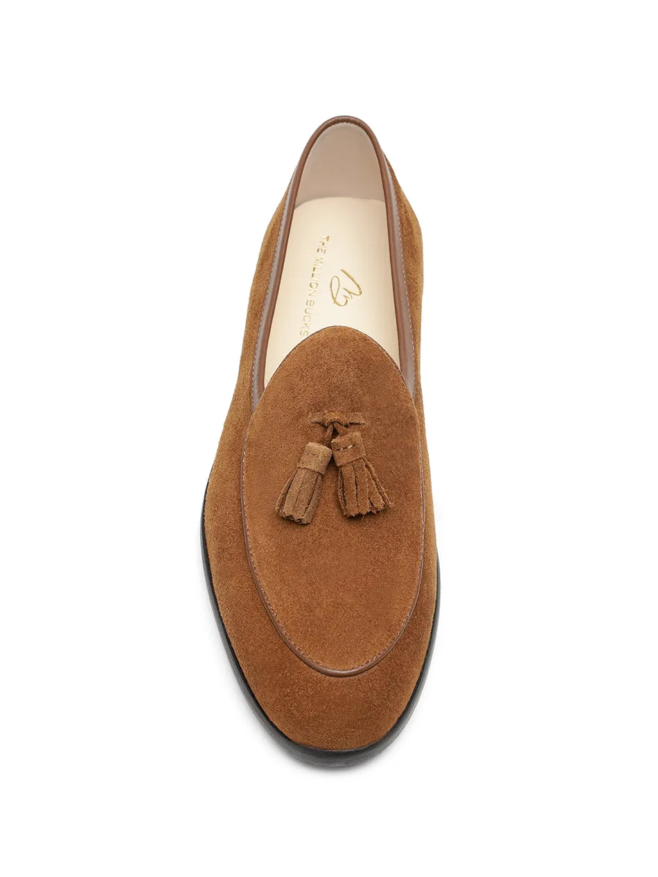 Tan Suede Belgian Loafers