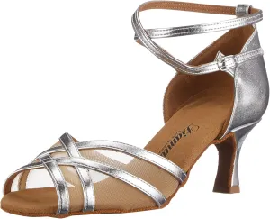 TANZSCHUHMANUFAKTUR Women's Standard & Latin Dance Shoe, Silver, 8.5 US
