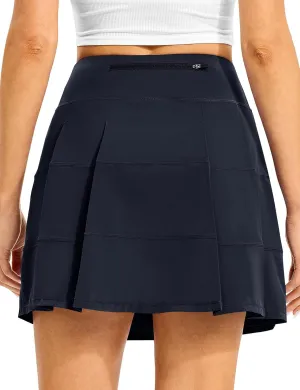 TBMPOY Women's Tennis Skorts Skirts Pleated High Waisted 16" with Zipper Pockets Golf Athletic Casual Sports Pickleball