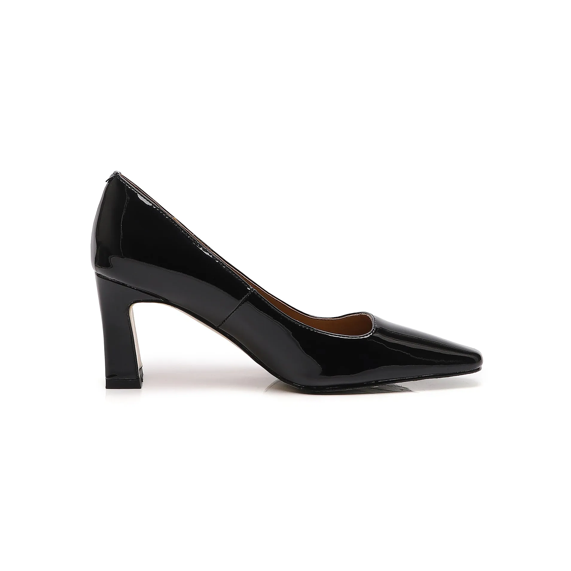 TinaCus Women's Patent Leather Handmade Square Toe Mid Heels Slip On Chic Pumps Shoes