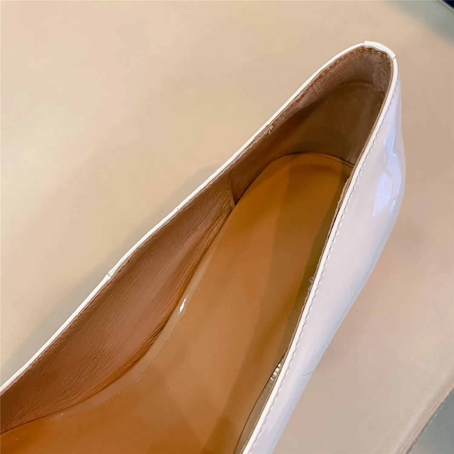 TinaCus Women's Patent Leather Handmade Square Toe Mid Heels Slip On Chic Pumps Shoes