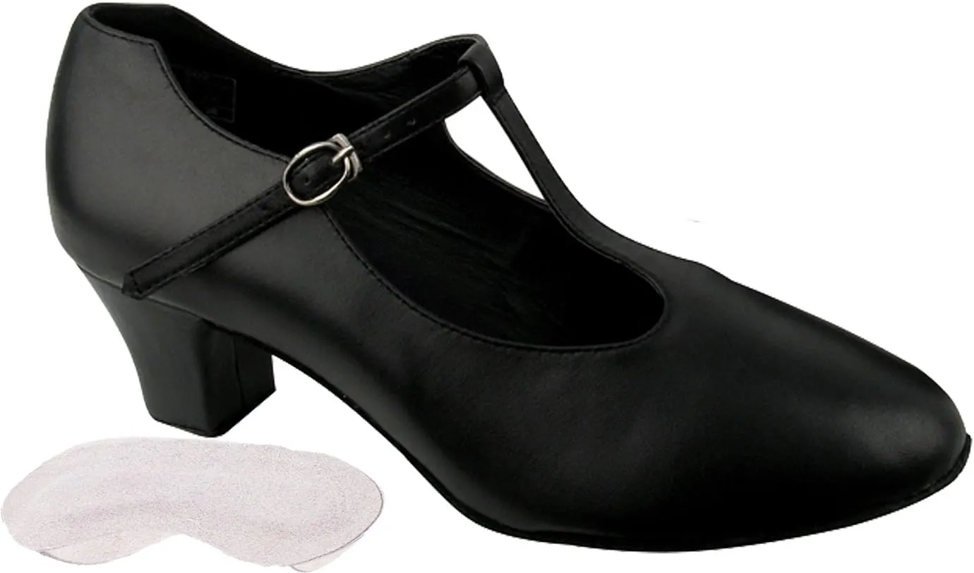 Very Fine Women's Salsa Ballroom Tango Practice Dance Shoes CD111 Bundle - Back-of-Heel Cushion 2" Heel