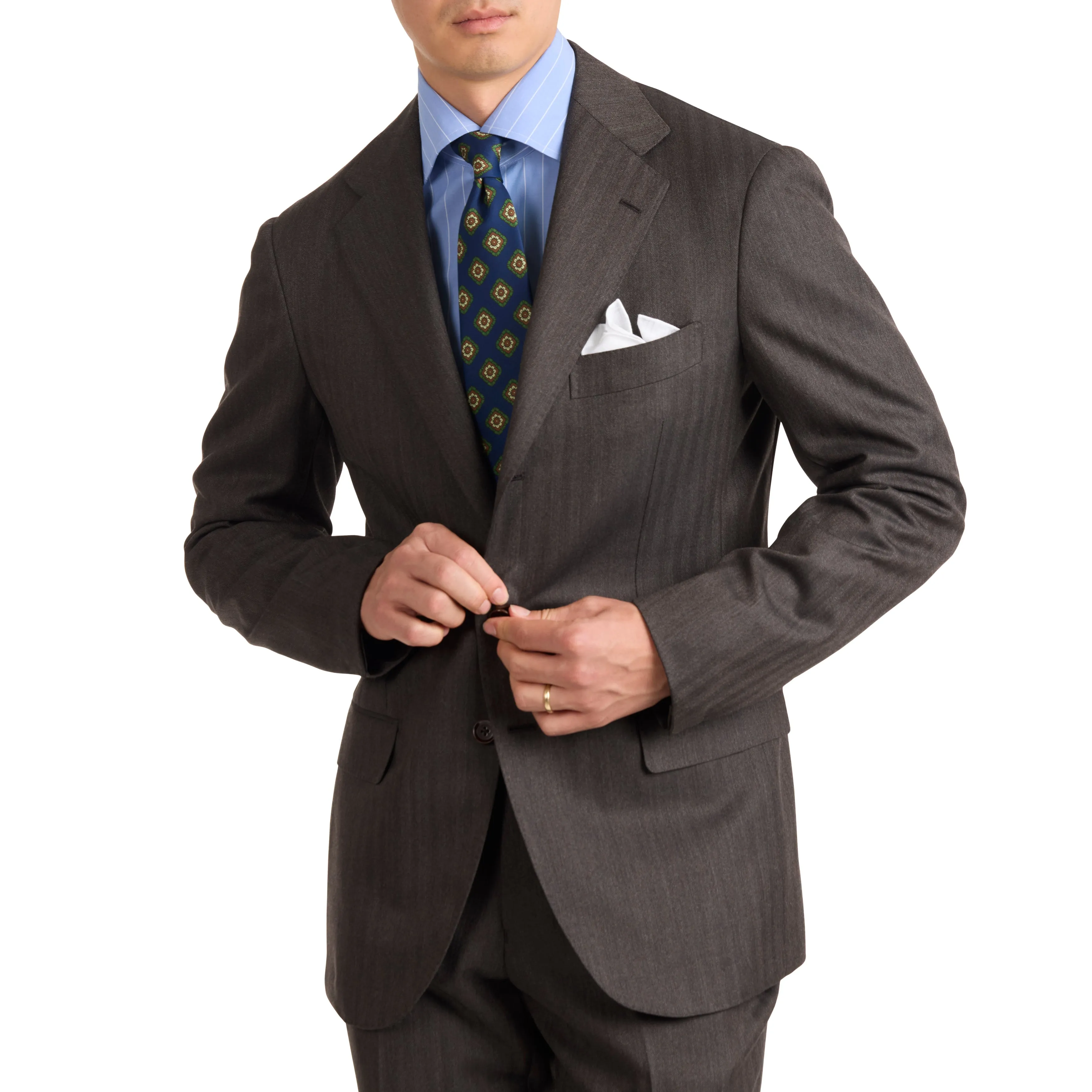 Wool Herringbone Model 3A Suit