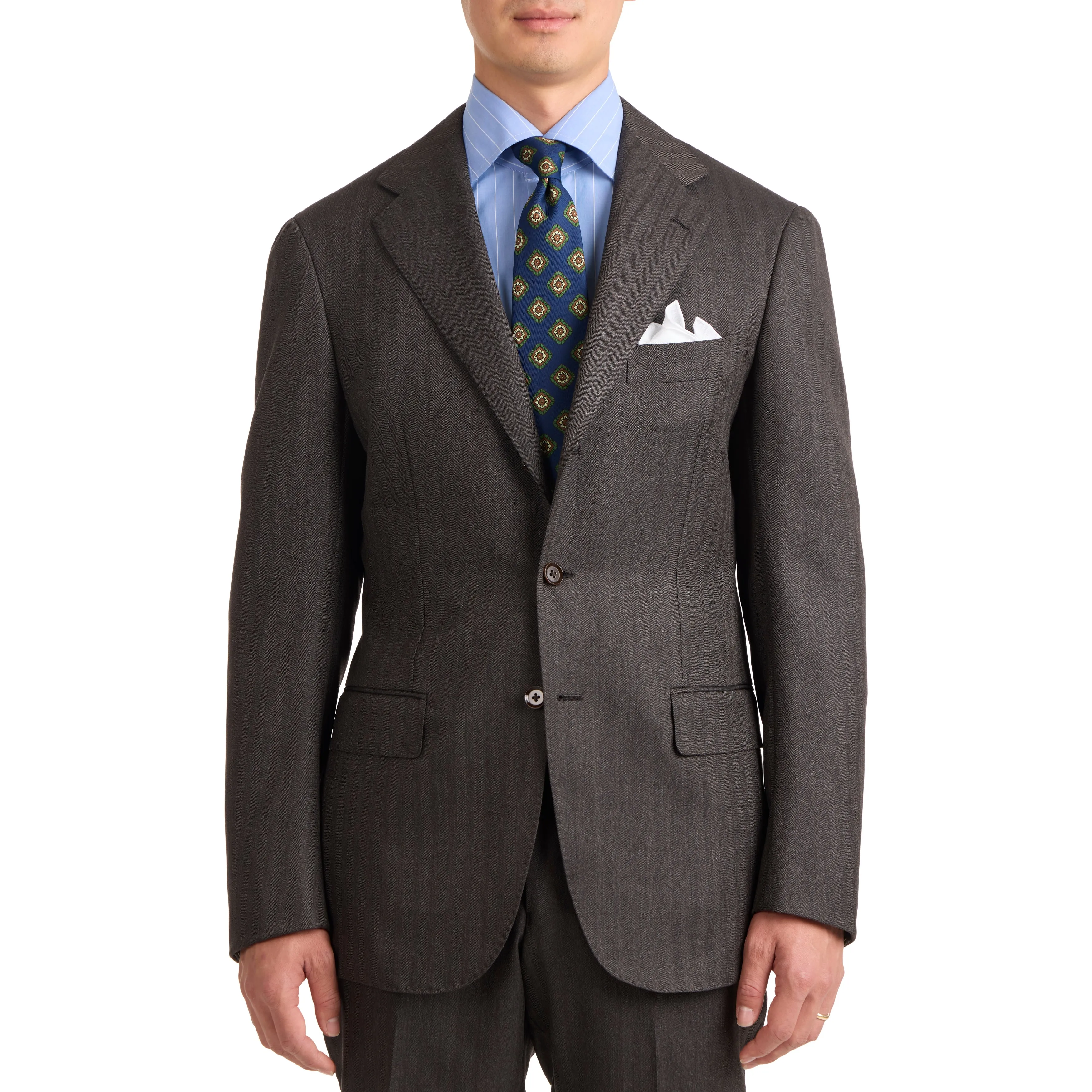 Wool Herringbone Model 3A Suit