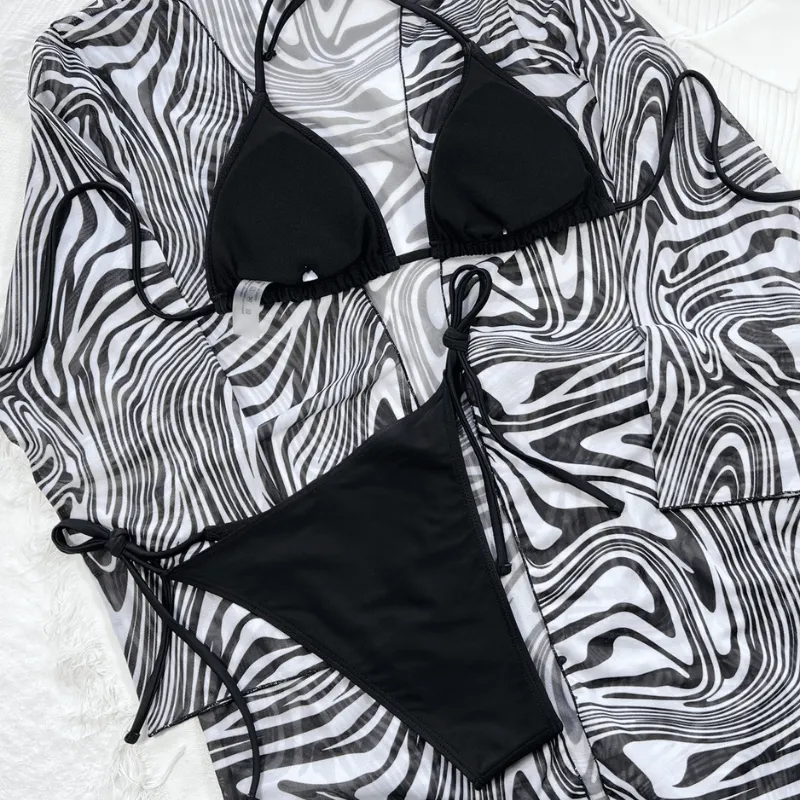 Zebra Print Split Swimsuit  Stylish and Comfortable Swimwear